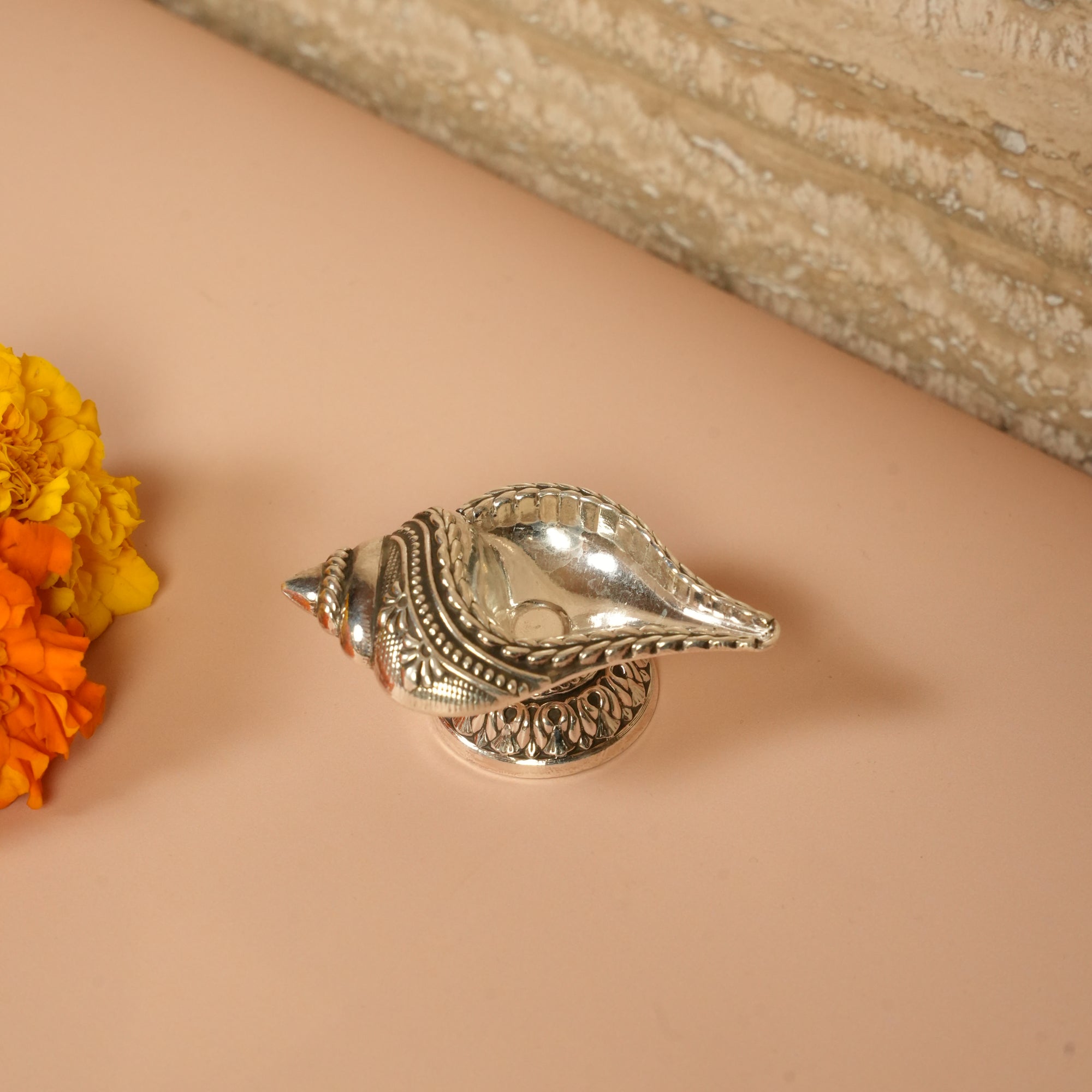 925 Silver Shankh Diya – Conch Shell Design
