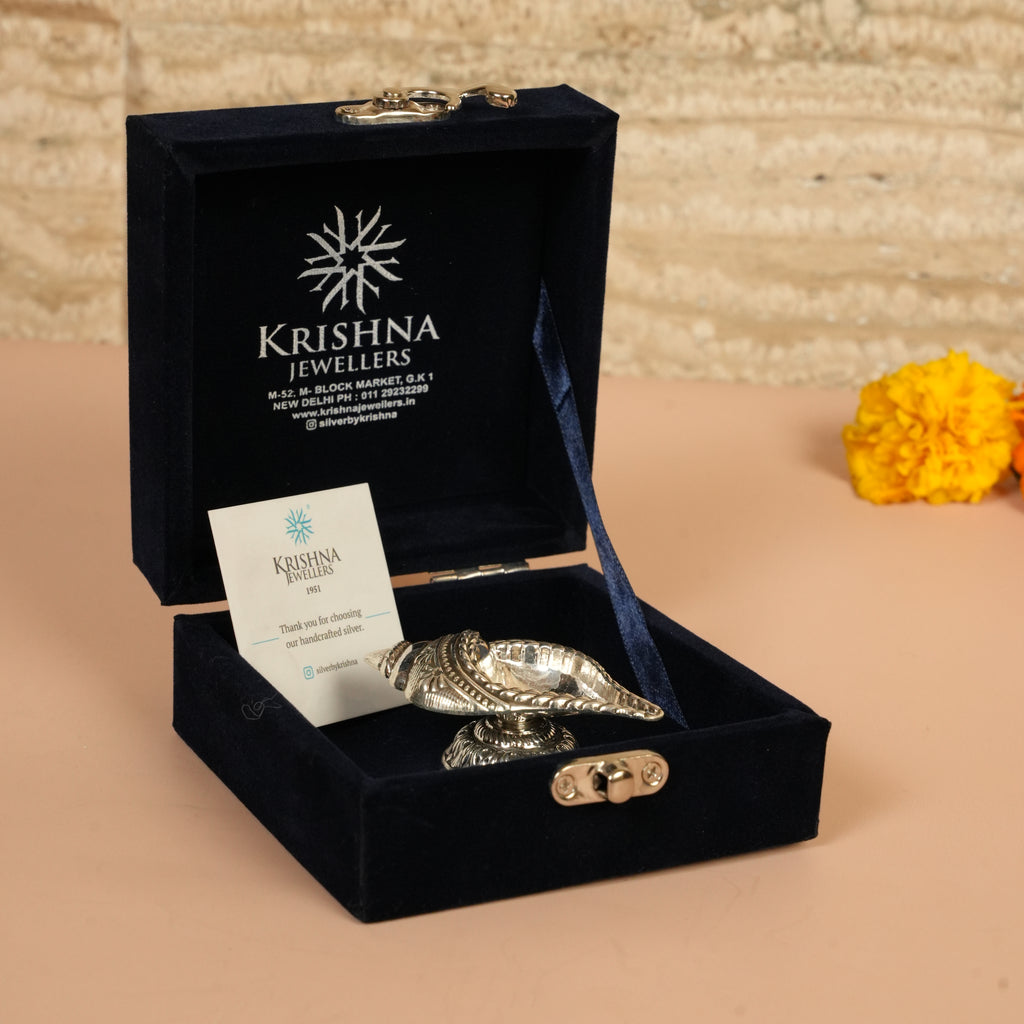 925 Silver Shankh Diya – Conch Shell Design