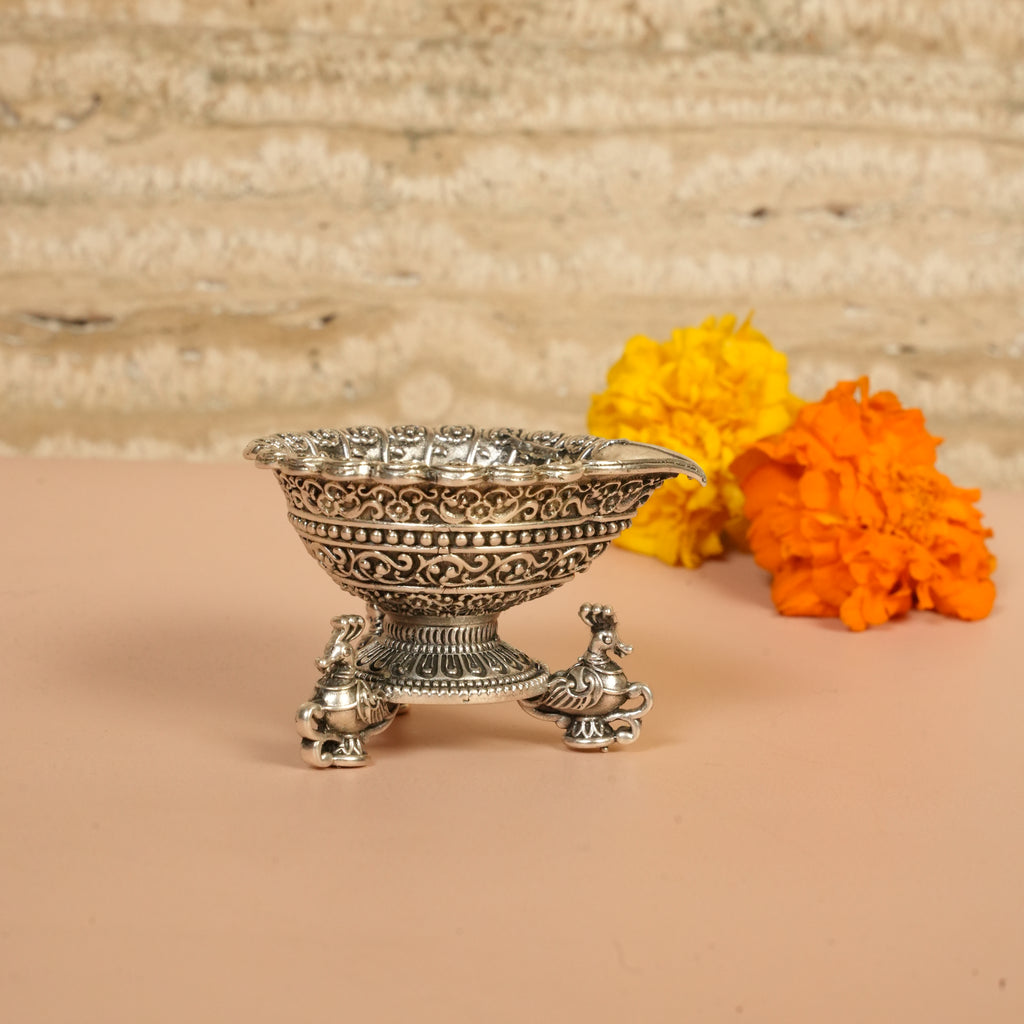 Diya with Peacock stand