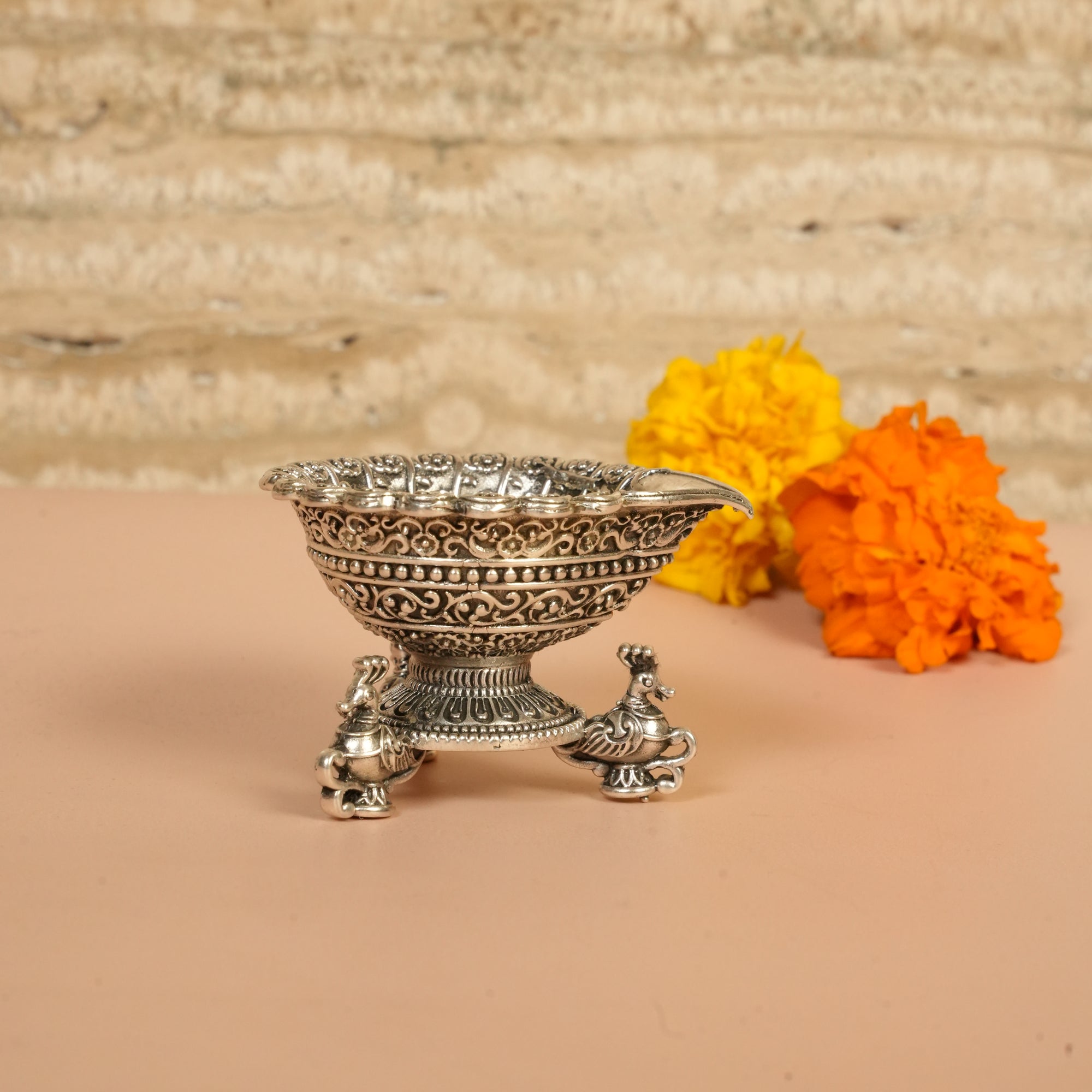 Diya with Peacock stand
