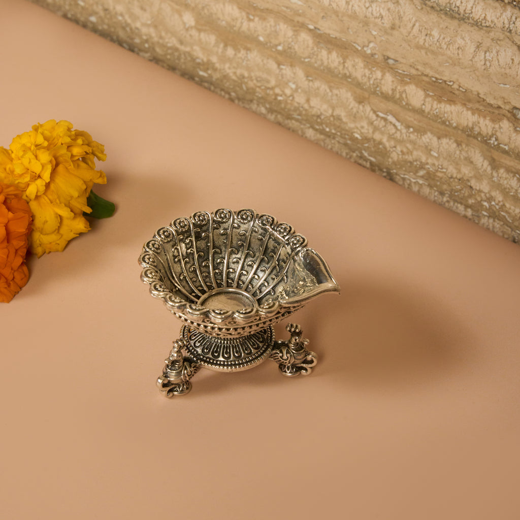 Diya with Peacock stand