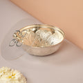 Pure Silver Handcrafted Bowl with Lid – Intricate Floral Design