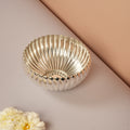 Handcrafted Ribbed Silver Bowl