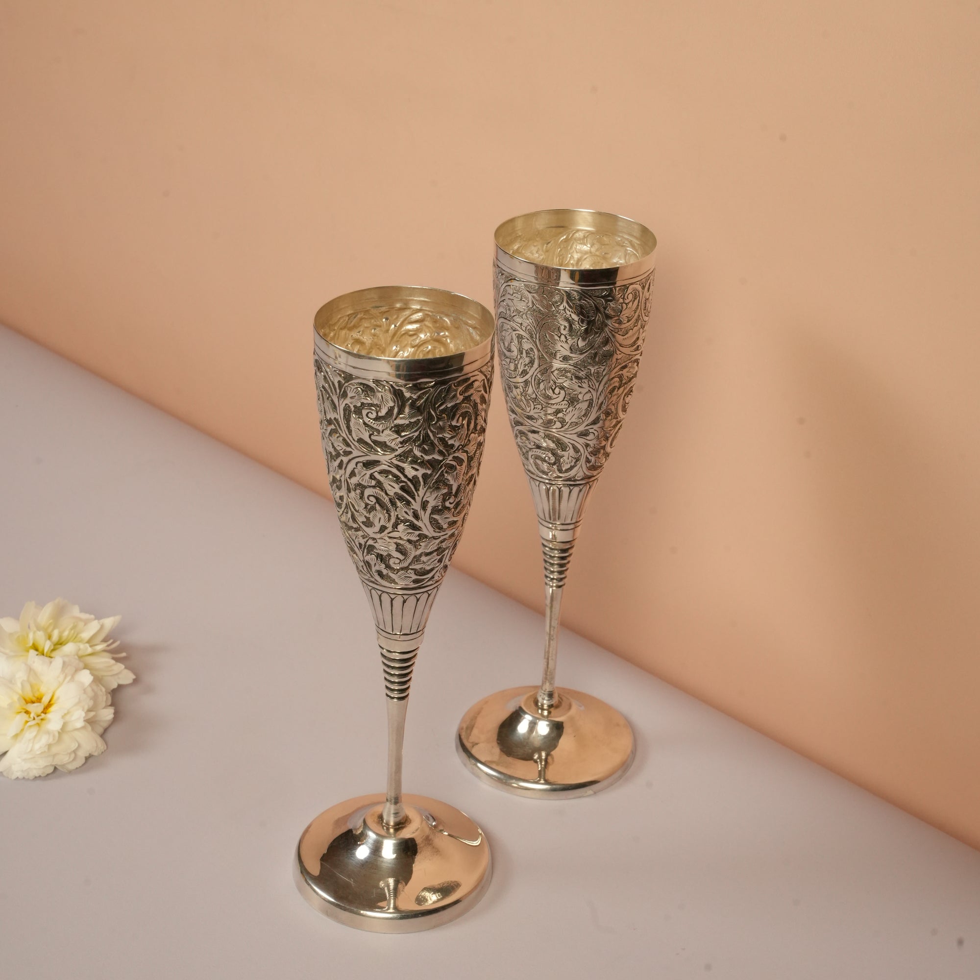 Handcrafted Silver Engraved Goblet