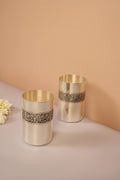 Handcrafted Silver Glass with Floral Engraving