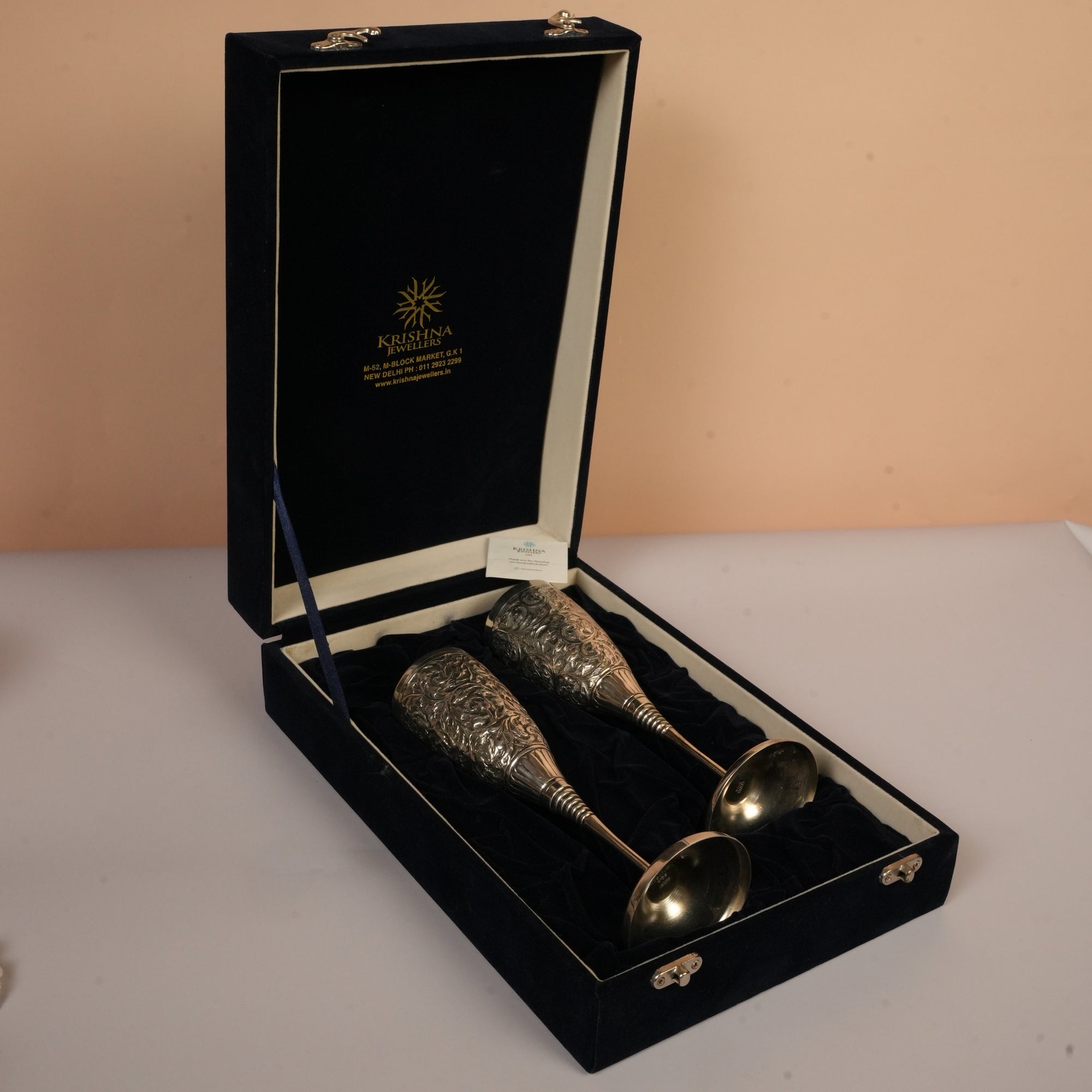 Handcrafted Silver Engraved Goblet