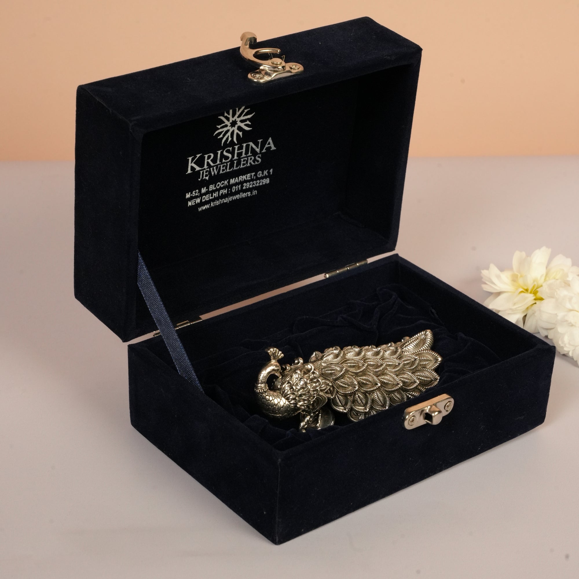 Handcrafted Silver Peacock Showpiece