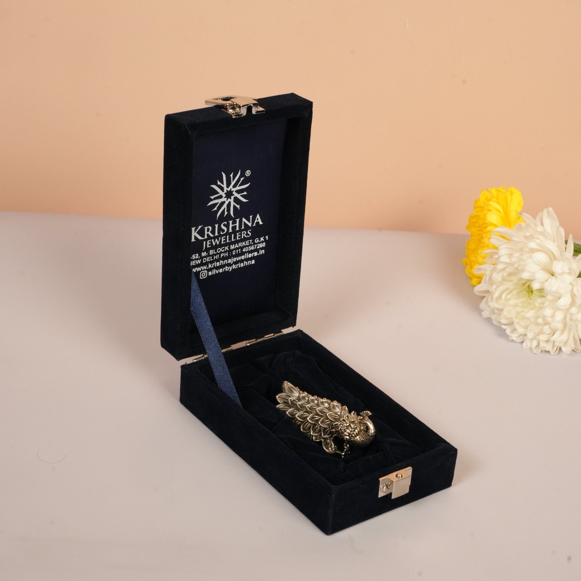 Handcrafted Silver Peacock – 92.5 Silver Decorative Showpiece