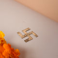 Small Silver Swastik with Floral & Leaf Engraving