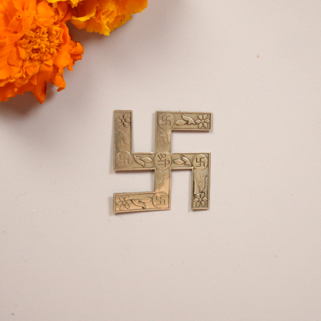 Handcrafted Silver Filigree Table Shankh Clock with Marble Base