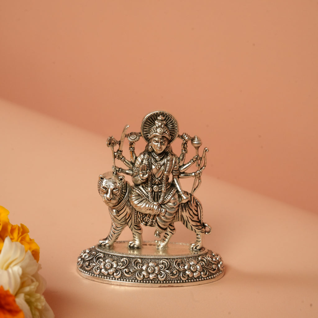 925 Silver Goddess Sherawali Maa Idol