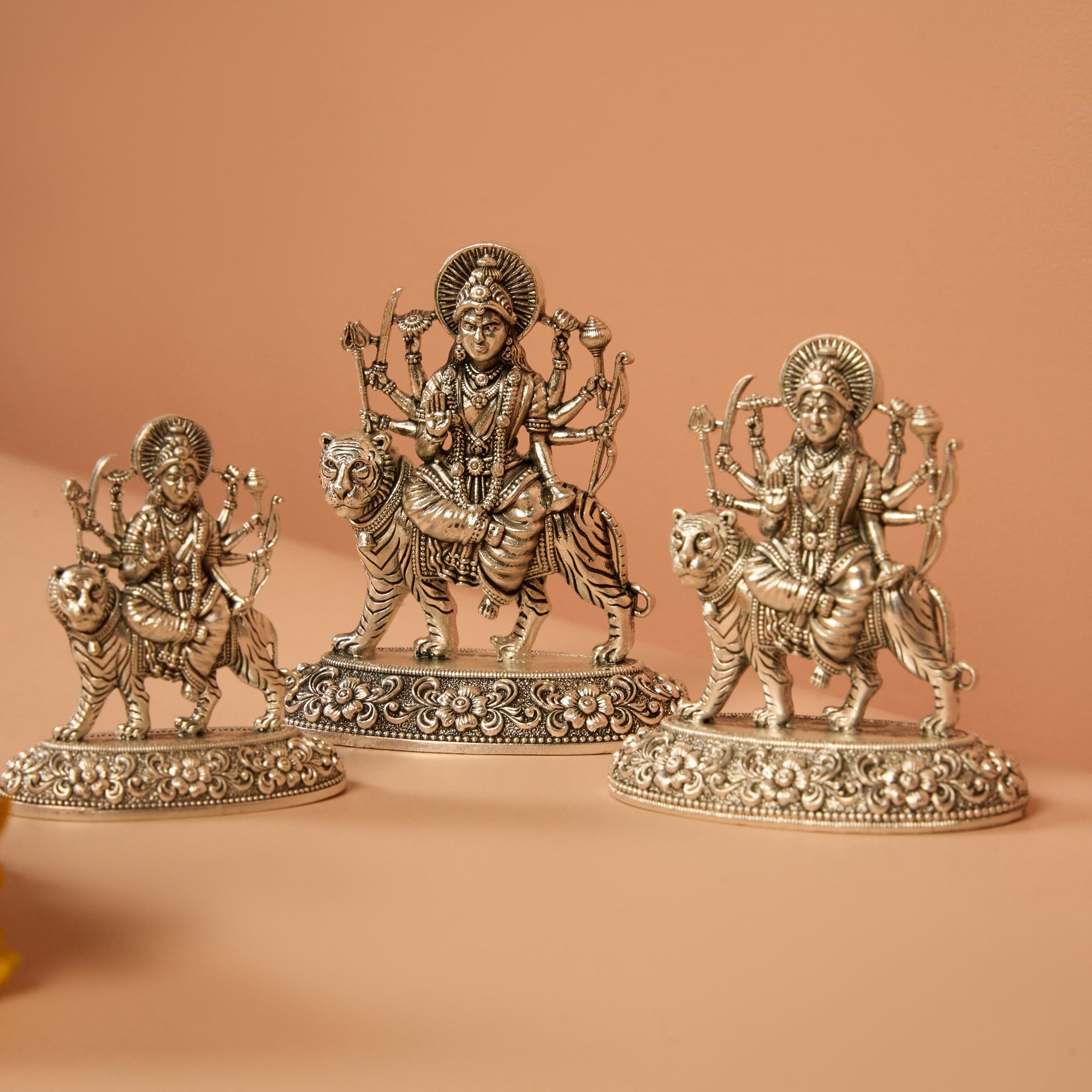 925 Silver Goddess Sherawali Maa Idol