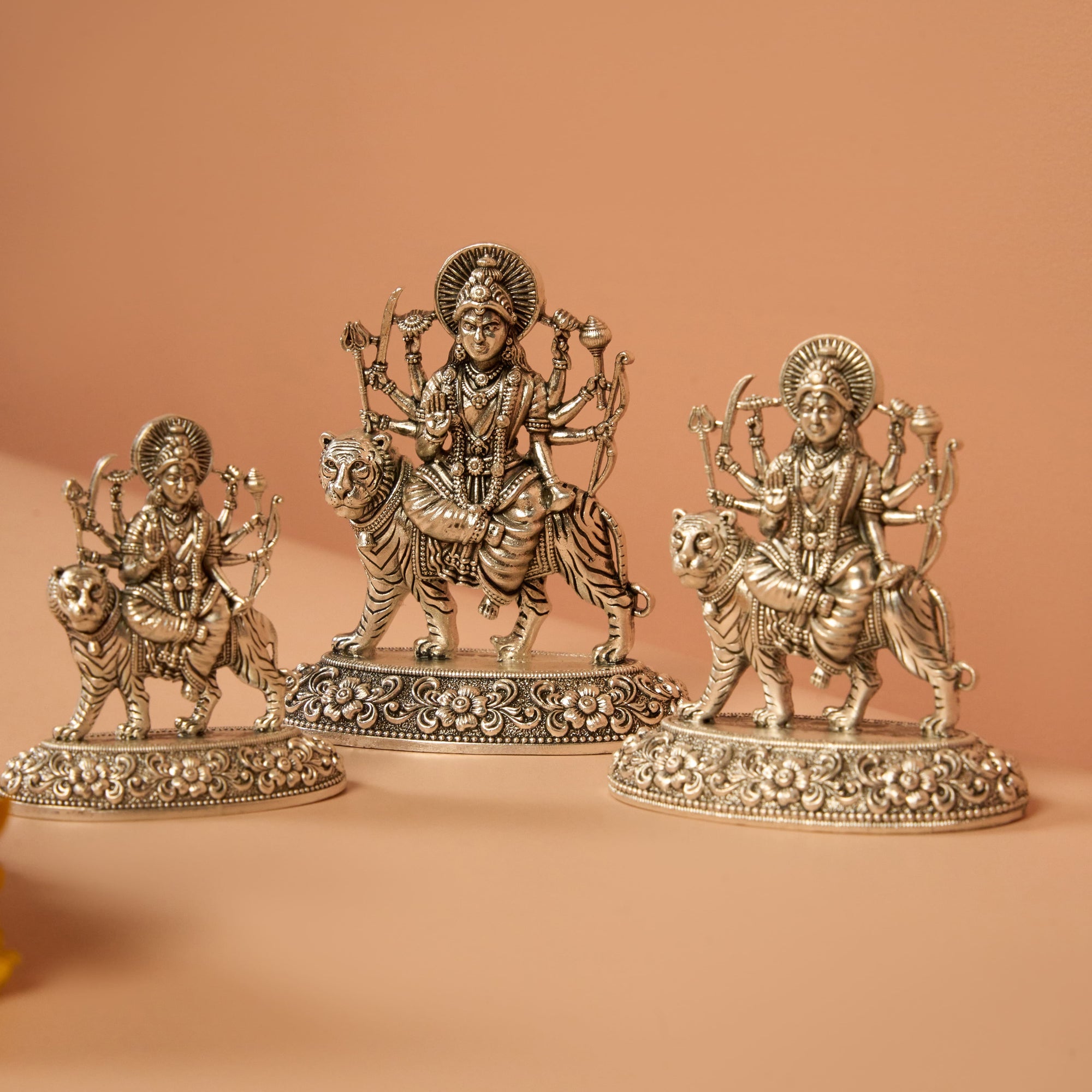 925 Silver Goddess Sherawali Maa Idol – 49 Grams