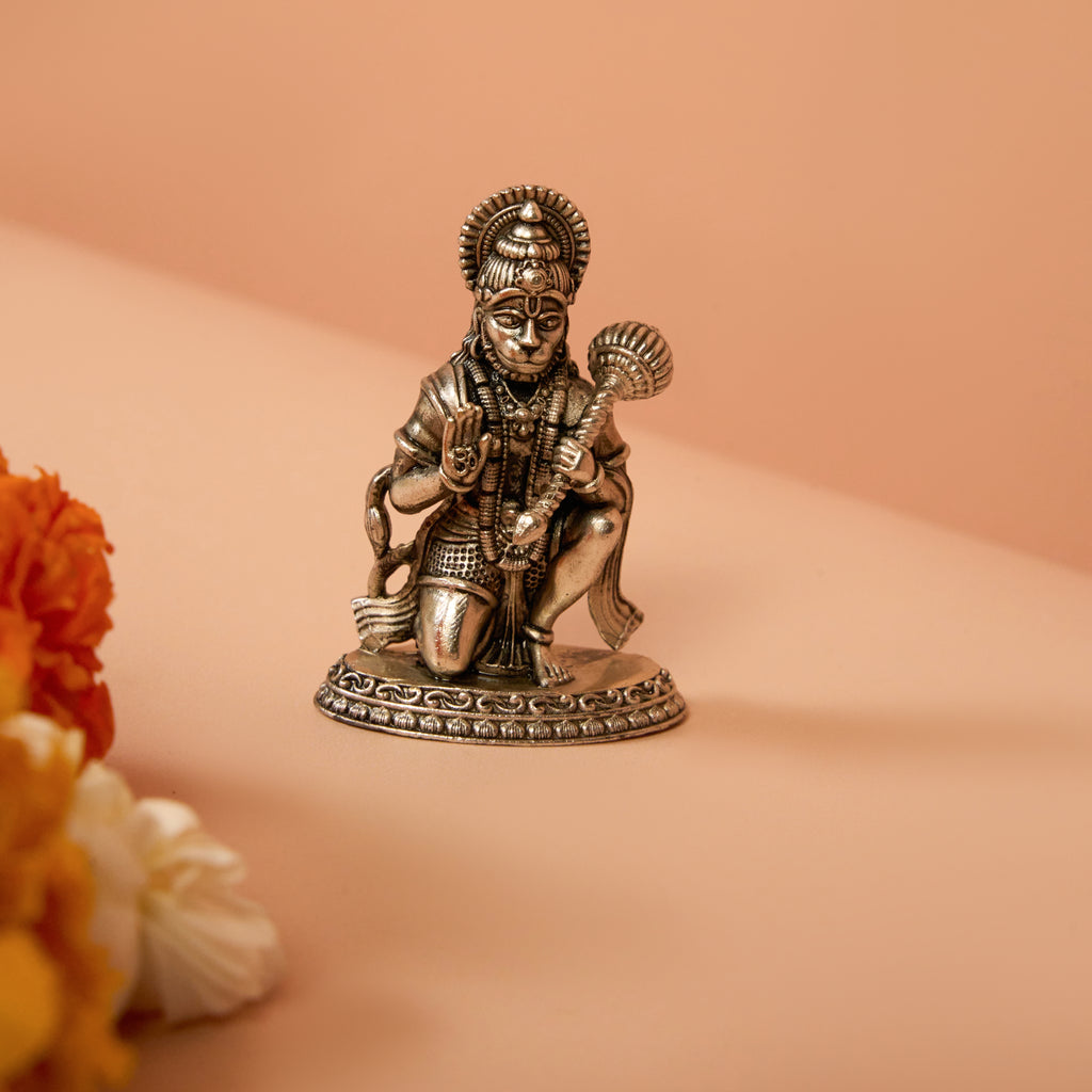 Hanuman Idol (Kneeling Pose) – 925 Silver