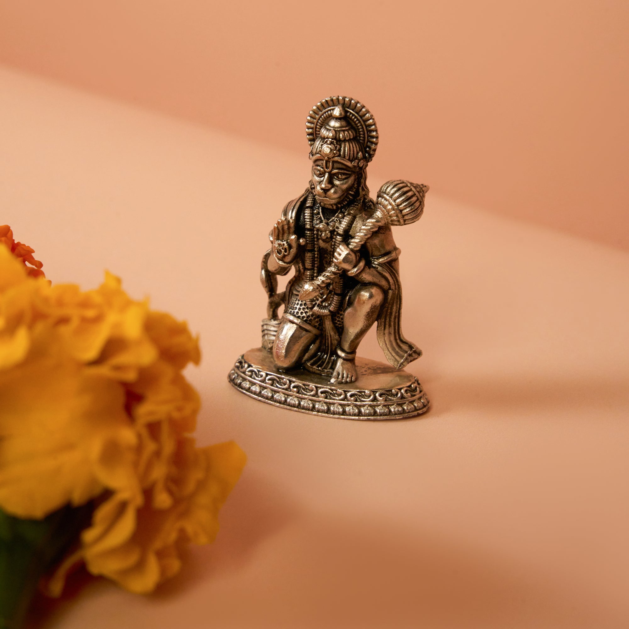 Hanuman Idol (Kneeling Pose) – 925 Silver