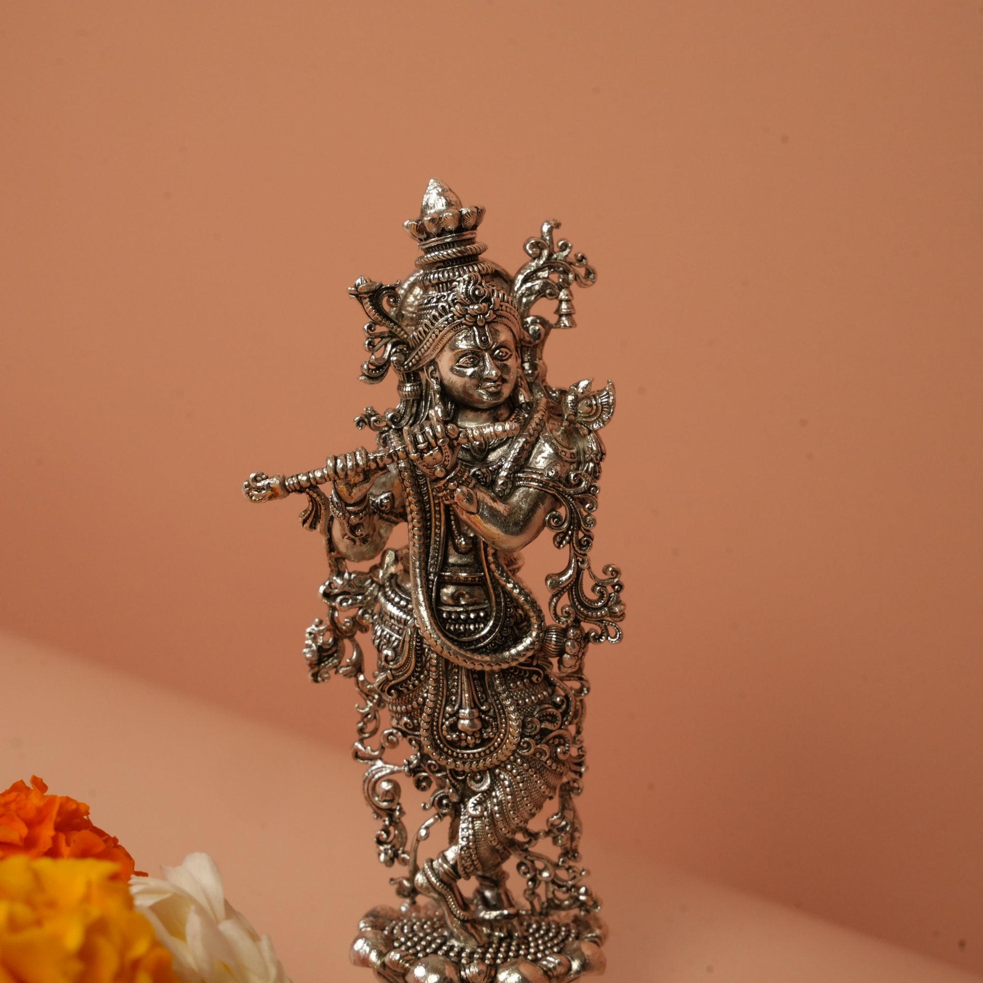 Handcrafted 92.5 Silver Lord Krishna Idol