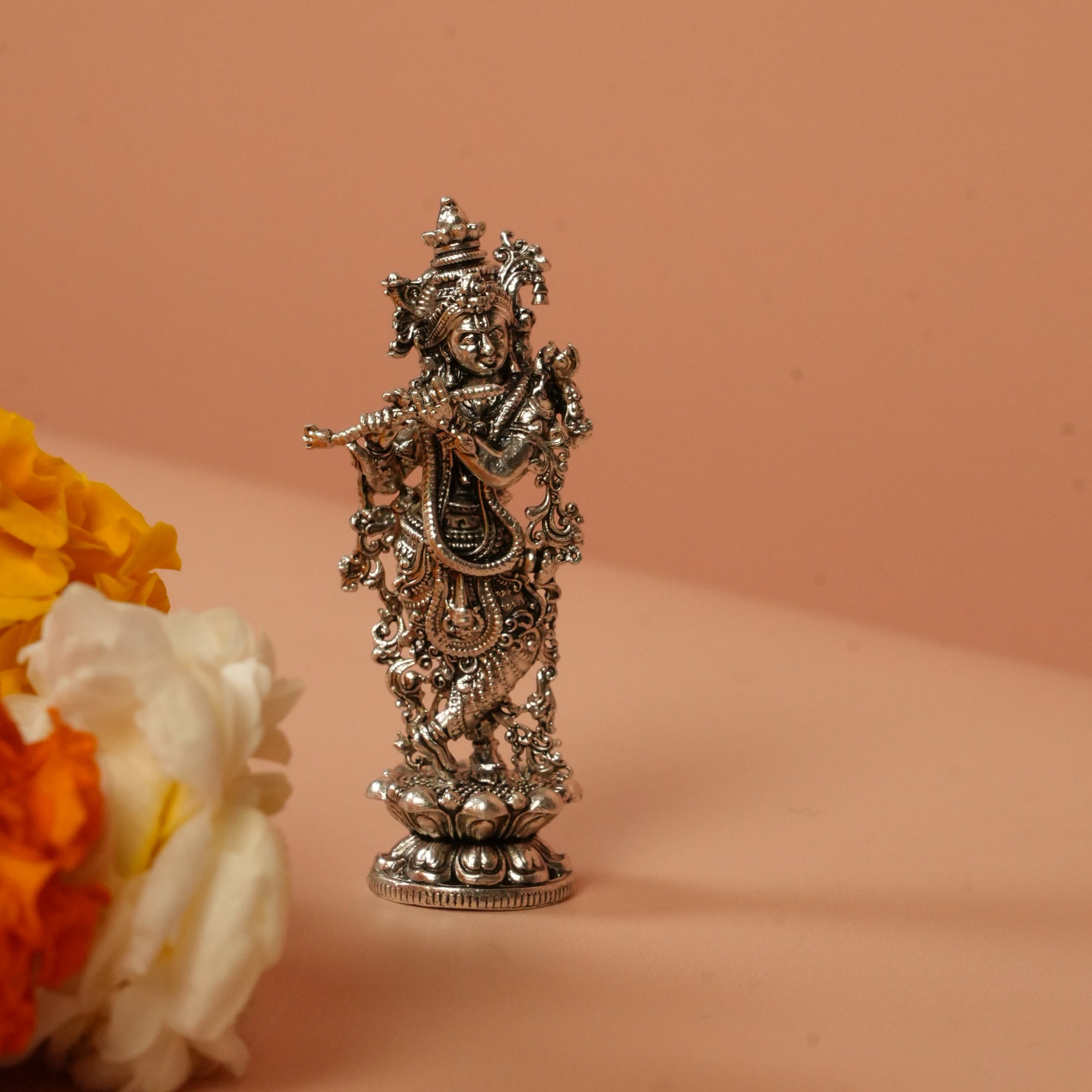 Handcrafted 92.5 Silver Lord Krishna Idol