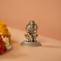 Medium Silver Ganesh Ji Idol on Lotus Base