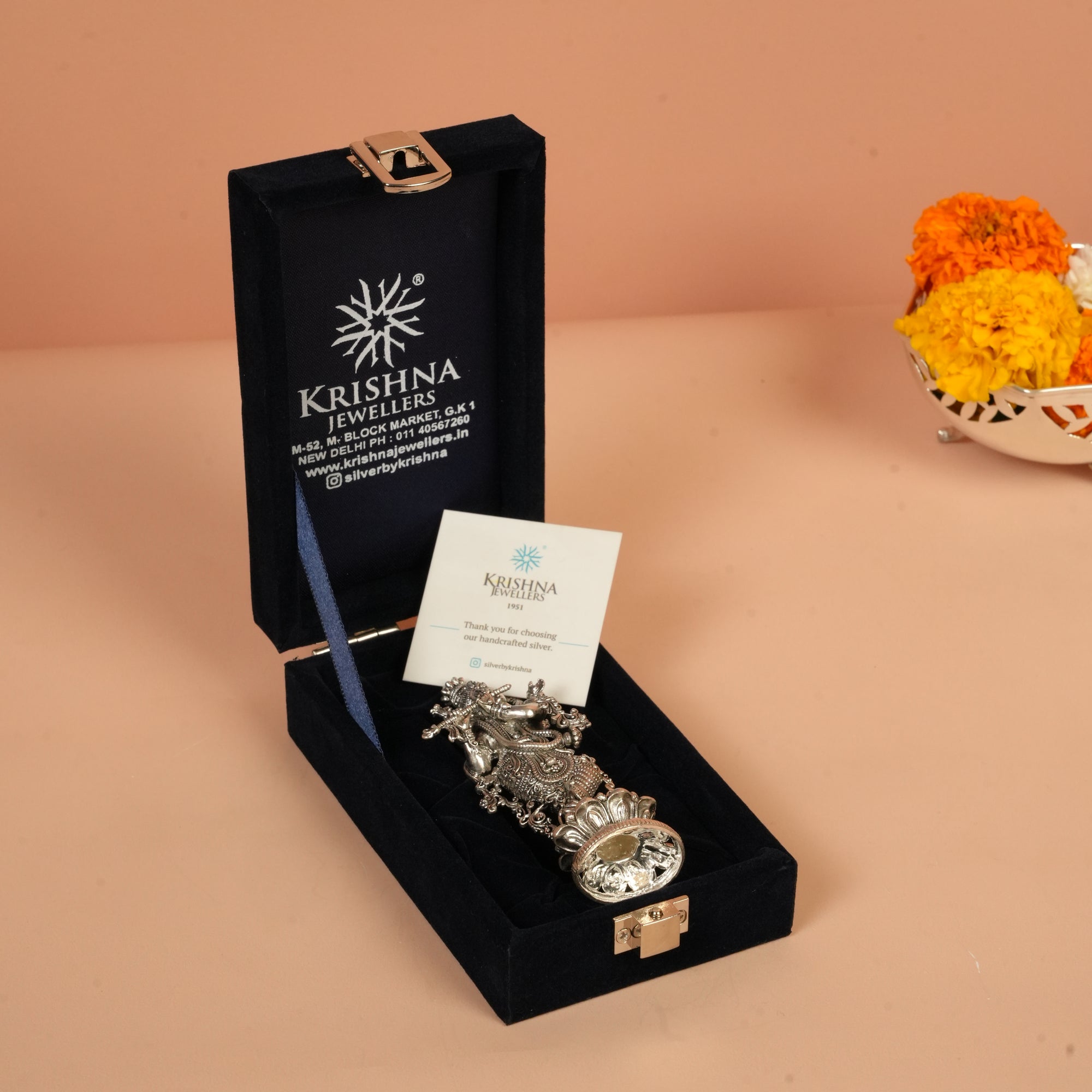 Handcrafted 92.5 Silver Lord Krishna Idol