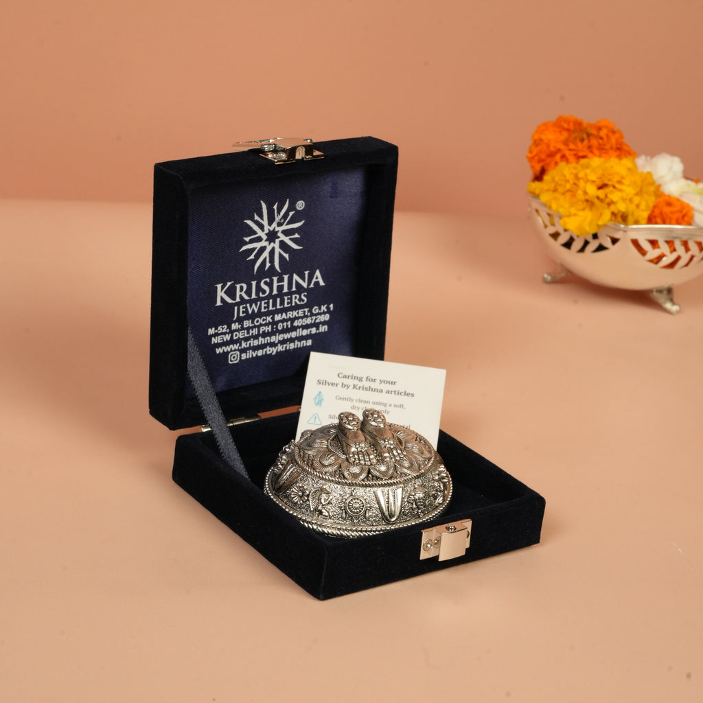 925 Silver Goddess Paduka (Divine Footprints) – Medium (46 Grams)