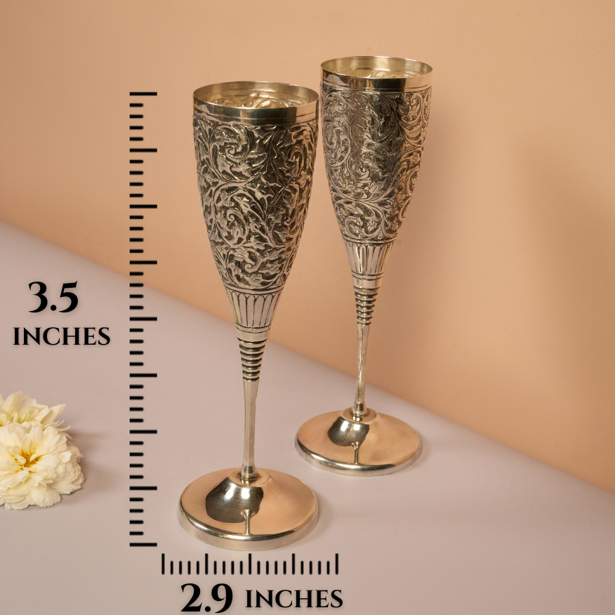 Handcrafted Silver Engraved Goblet