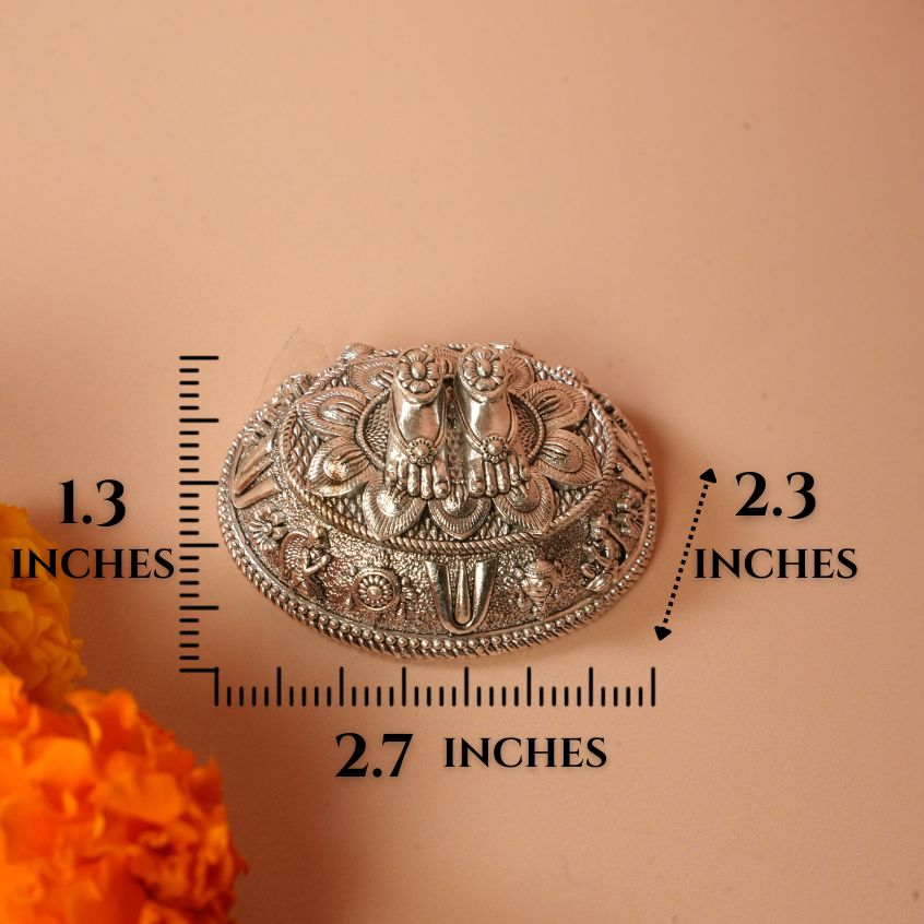 925 Silver Goddess Paduka (Divine Footprints) – Medium (46 Grams)