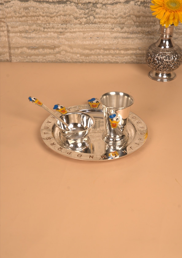 Donald Duck Sterling Silver Kids Dining set