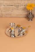 Yellow Tiger Motif Sterling Silver Kids Dining Set