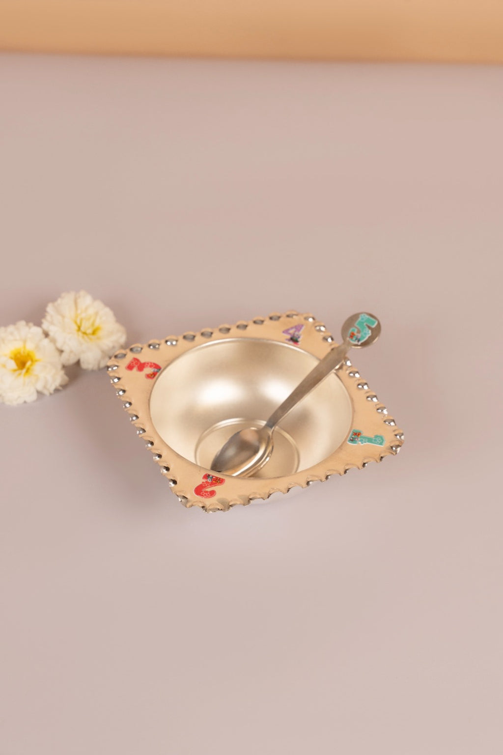 Number Theme Sterling Silver Bowl & Spoon Set