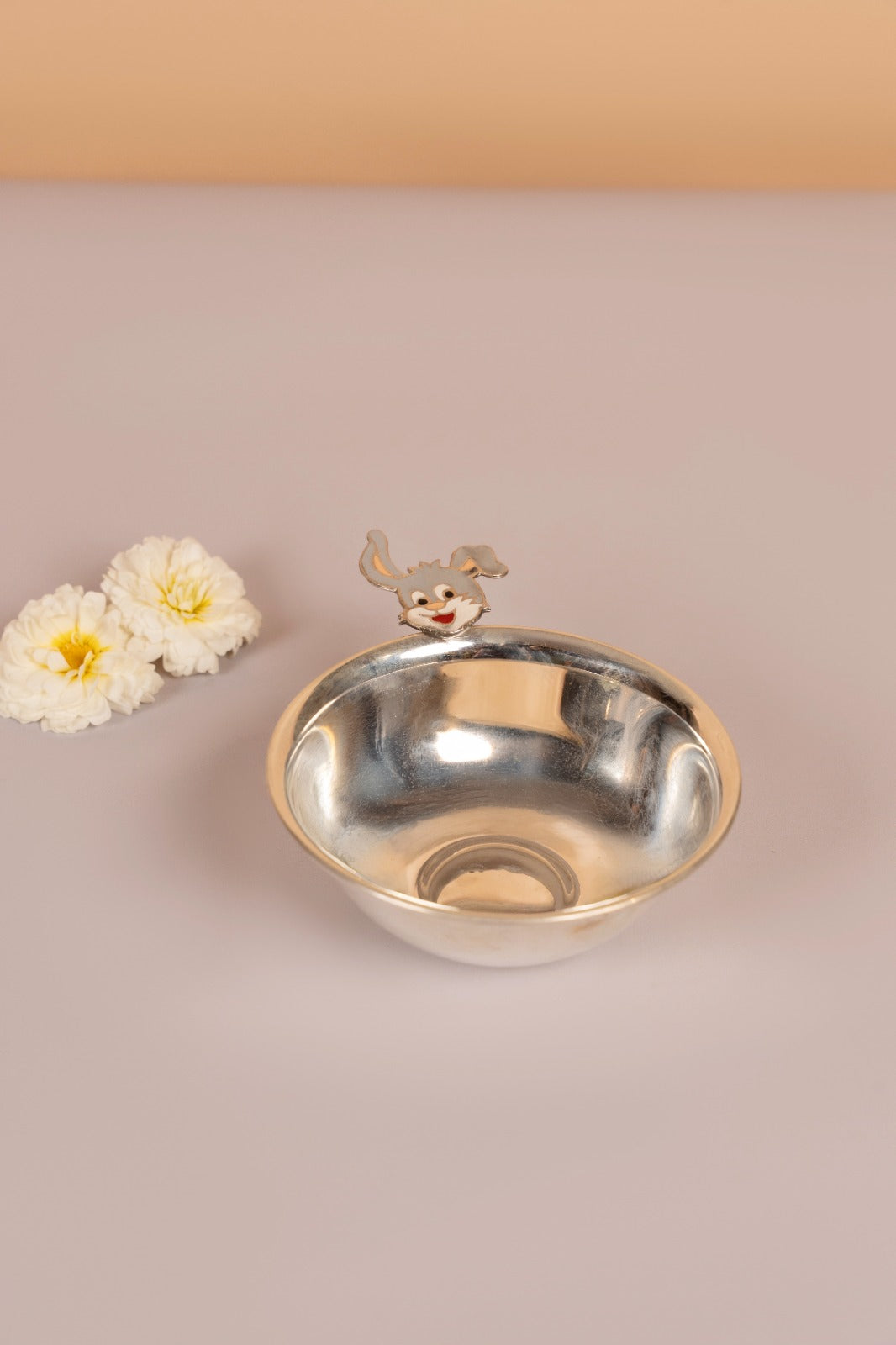 Sterling Silver Bugs Bunny Motif Bowl & Spoon Set – Luxury Gift Collection