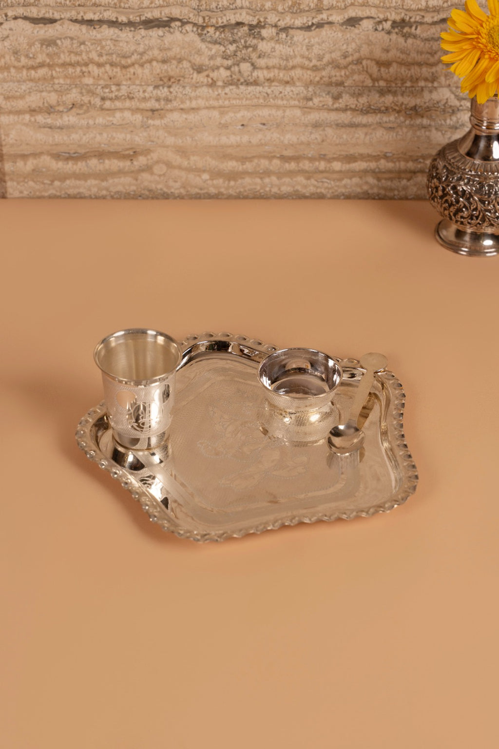 Star-Shaped Mickey Sterling Silver Kids Dining Set