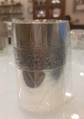 Handcrafted Silver Glass with Floral Engraving