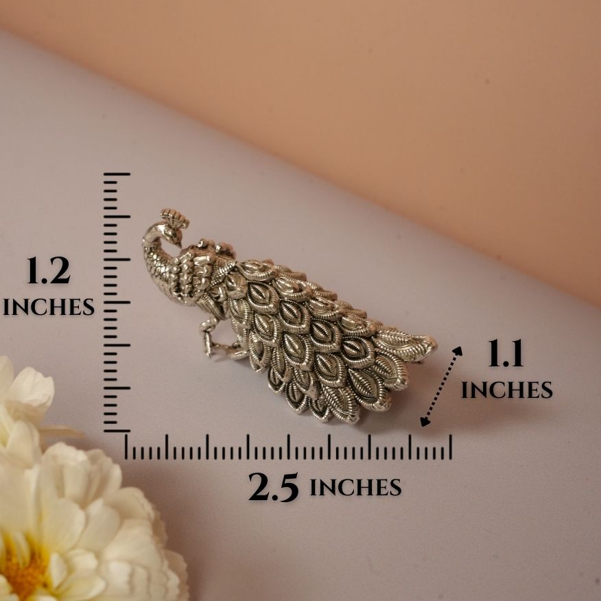 Handcrafted Silver Peacock Showpiece