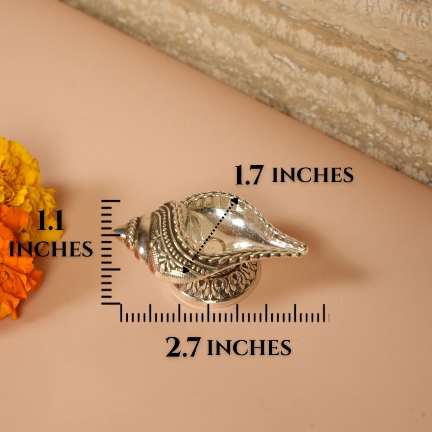 925 Silver Shankh Diya – Conch Shell Design